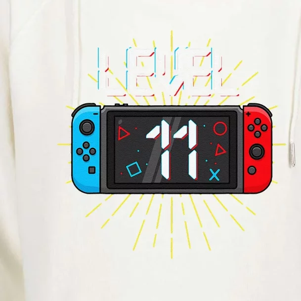 Level 11 Unlocked Gamer 11th Birthday Gift Video Game Lovers Cute Womens Funnel Neck Pullover Hood