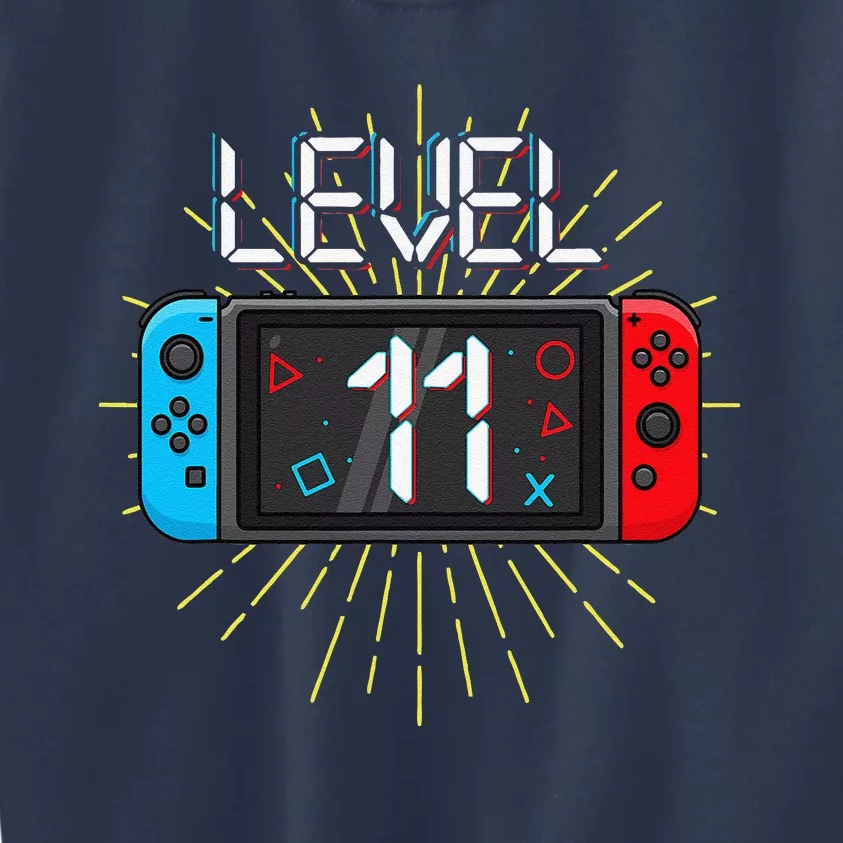 Level 11 Unlocked Gamer 11th Birthday Gift Video Game Lovers Cute Kids Sweatshirt