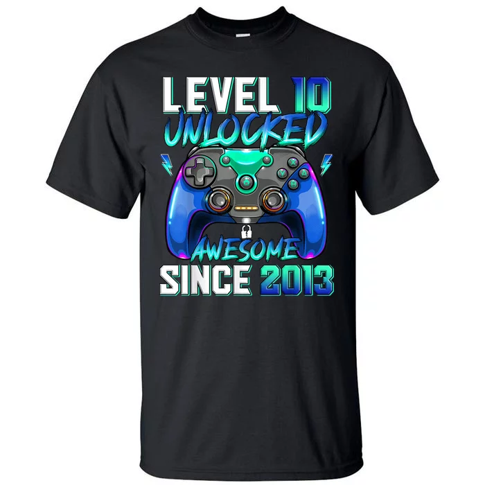 Level 10 Unlocked Awesome Since 2013 10th Birthday for Boys Tall T-Shirt