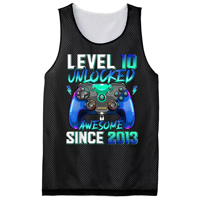 Level 10 Unlocked Awesome Since 2013 10th Birthday for Boys Mesh Reversible Basketball Jersey Tank