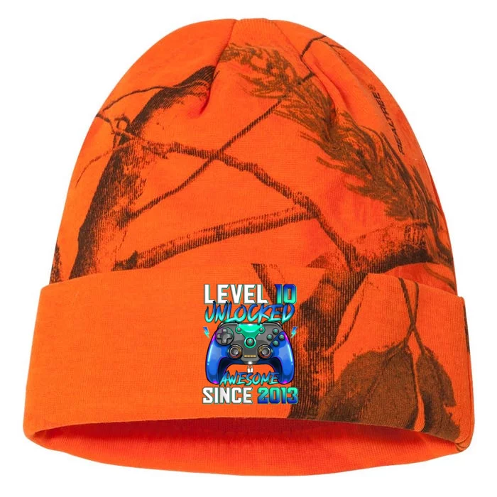 Level 10 Unlocked Awesome Since 2013 10th Birthday for Boys Kati - 12in Camo Beanie