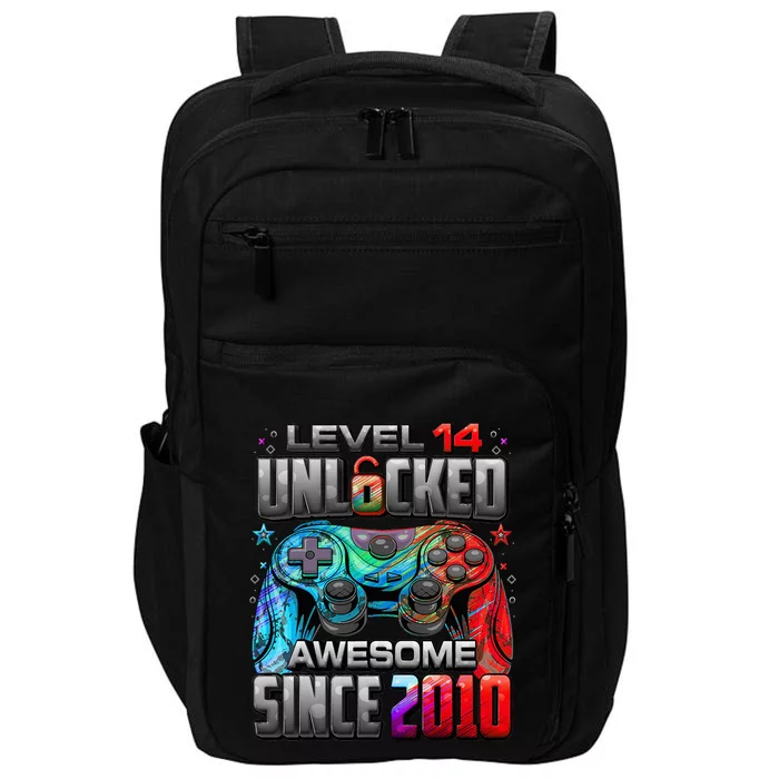 Level 14 Unlocked Awesome Since 2010 14th Birthday Gaming Impact Tech Backpack