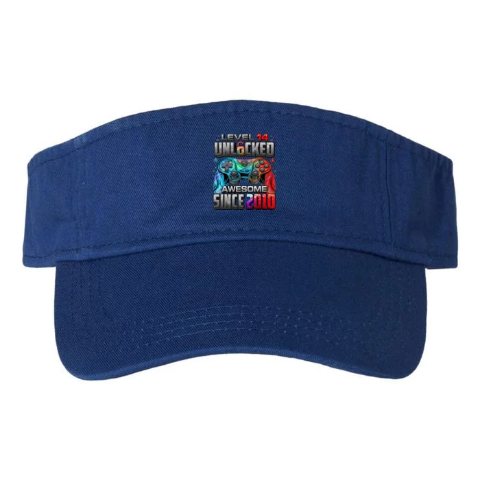 Level 14 Unlocked Awesome Since 2010 14th Birthday Gaming Valucap Bio-Washed Visor