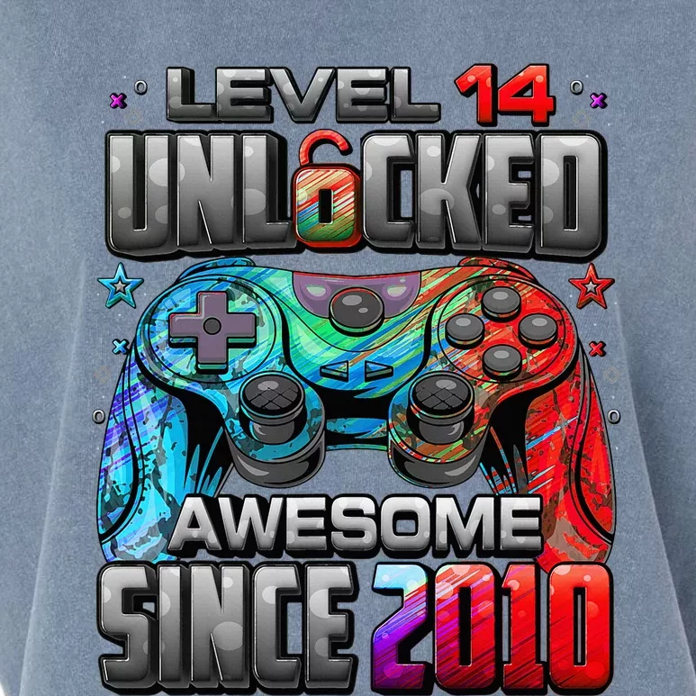 Level 14 Unlocked Awesome Since 2010 14th Birthday Gaming Garment-Dyed Women's Muscle Tee