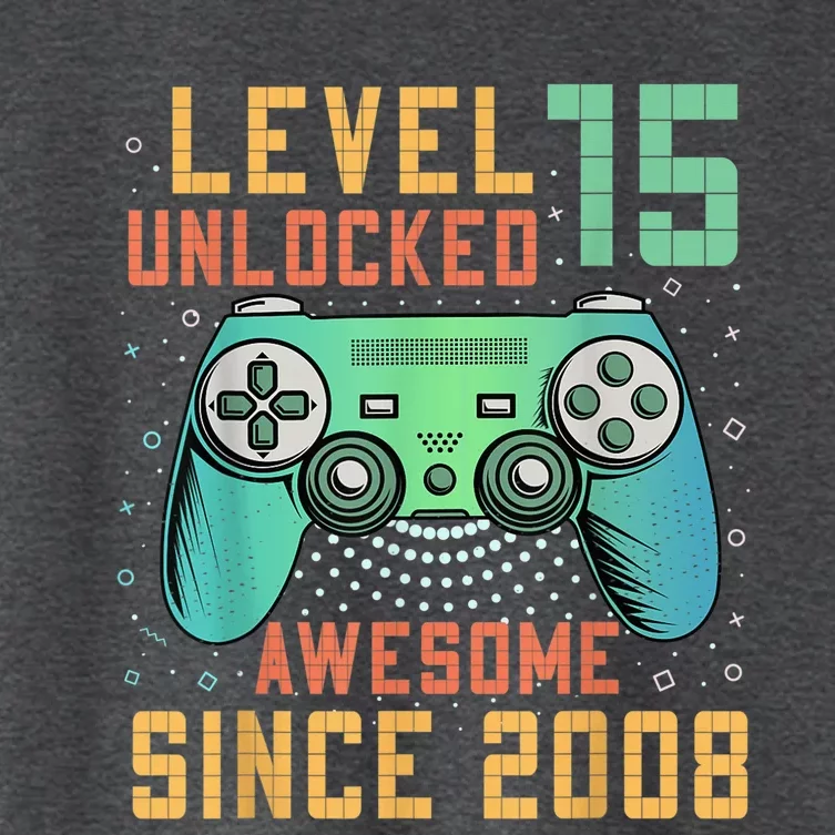 Level 15 Unlocked 15th Birthday 15 Year Old Boy Gifts Gamer Women's Crop Top Tee