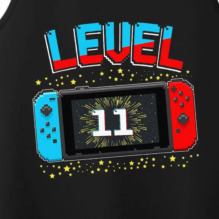 Level 11 Unlocked Gamer 11th Birthday Gift Video Game Lovers Performance Tank