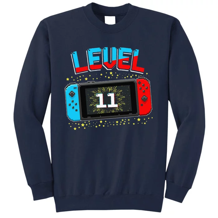 Level 11 Unlocked Gamer 11th Birthday Gift Video Game Lovers Tall Sweatshirt