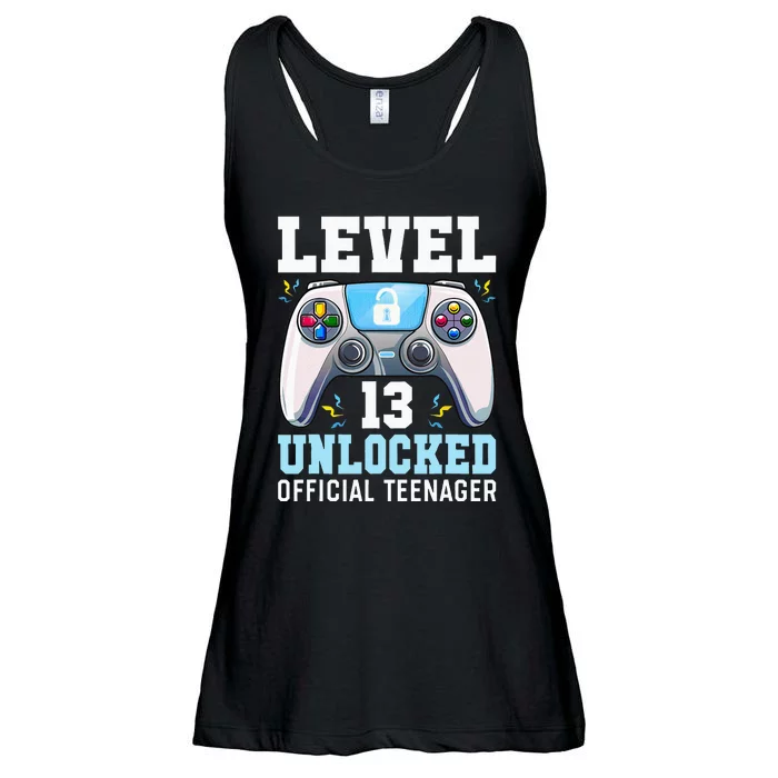 Level 13 Unlocked Video Game 13th Birthday Gamer Kids Ladies Essential Flowy Tank