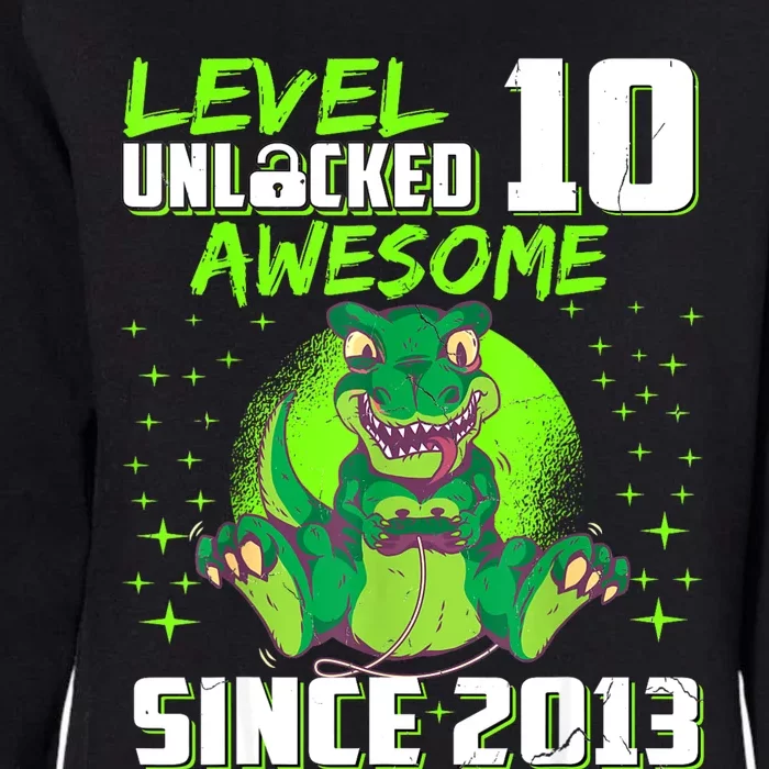 Level 10 Unlocked Awesome Since 2013 10th Birthday Gaming Womens California Wash Sweatshirt