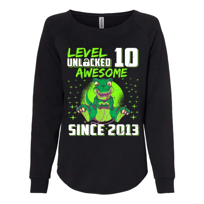 Level 10 Unlocked Awesome Since 2013 10th Birthday Gaming Womens California Wash Sweatshirt