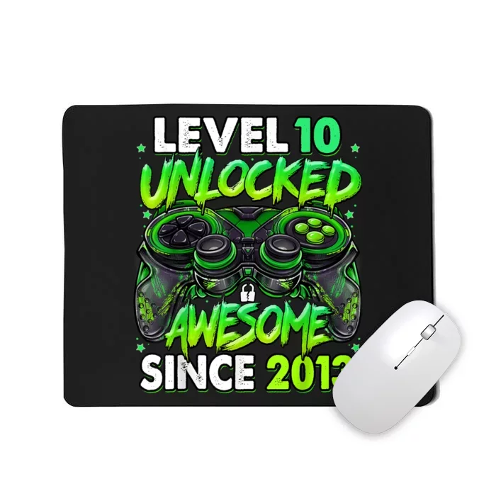 Level 10 Unlocked Awesome Since 2013 10th Birthday Gaming Mousepad