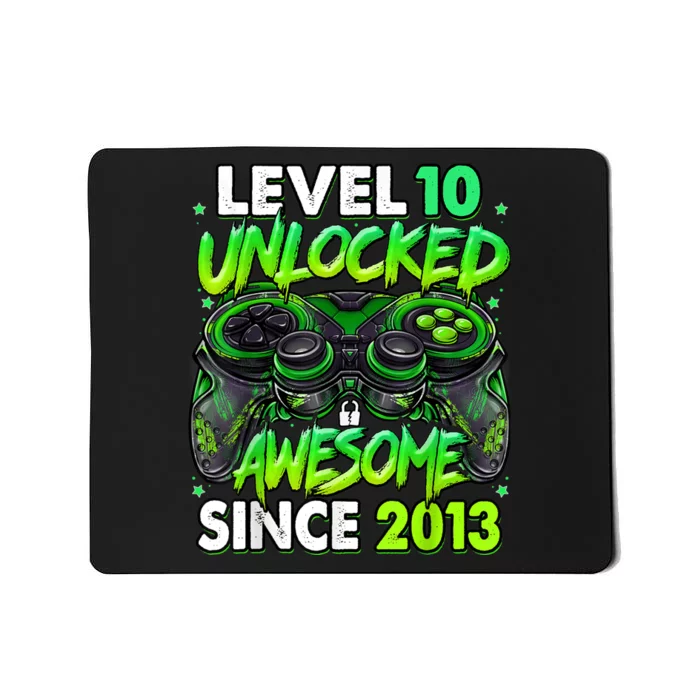 Level 10 Unlocked Awesome Since 2013 10th Birthday Gaming Mousepad