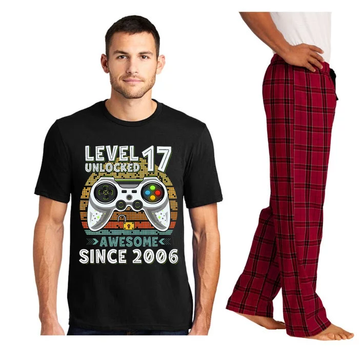 Level 17 Unlocked Awesome 2006 Funny Gamer 17th Birthday Pajama Set