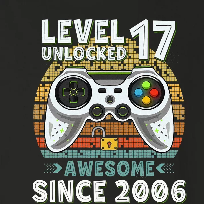 Level 17 Unlocked Awesome 2006 Funny Gamer 17th Birthday Toddler Long Sleeve Shirt