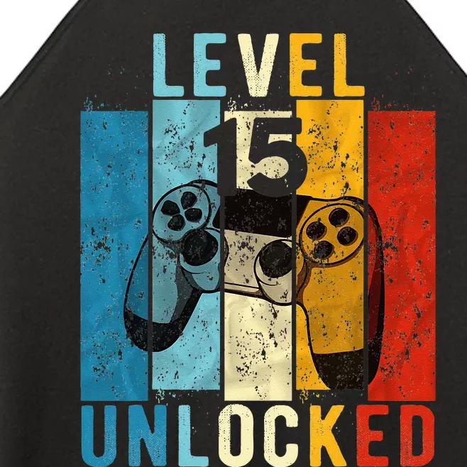 Level 15 Unlocked Video Gamer 15 Year Old 15th Birthday Gift Women’s Perfect Tri Rocker Tank