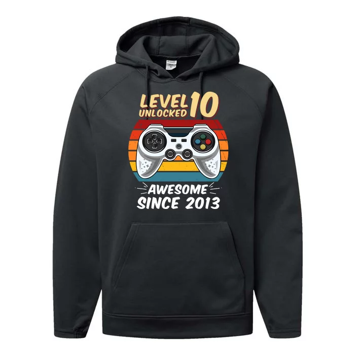 Level 10 Unlock Awesome Since 2013 Performance Fleece Hoodie