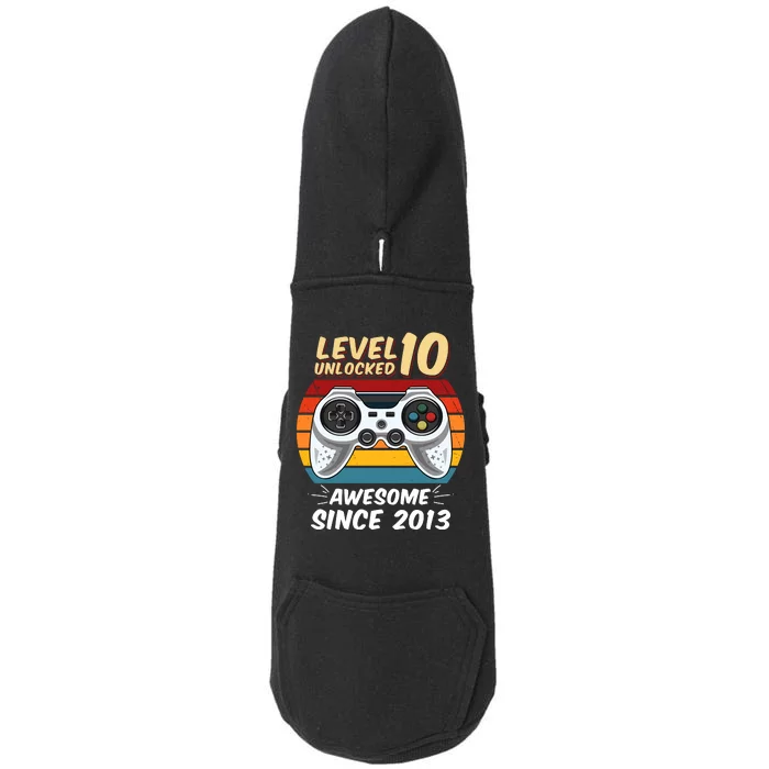 Level 10 Unlock Awesome Since 2013 Doggie 3-End Fleece Hoodie