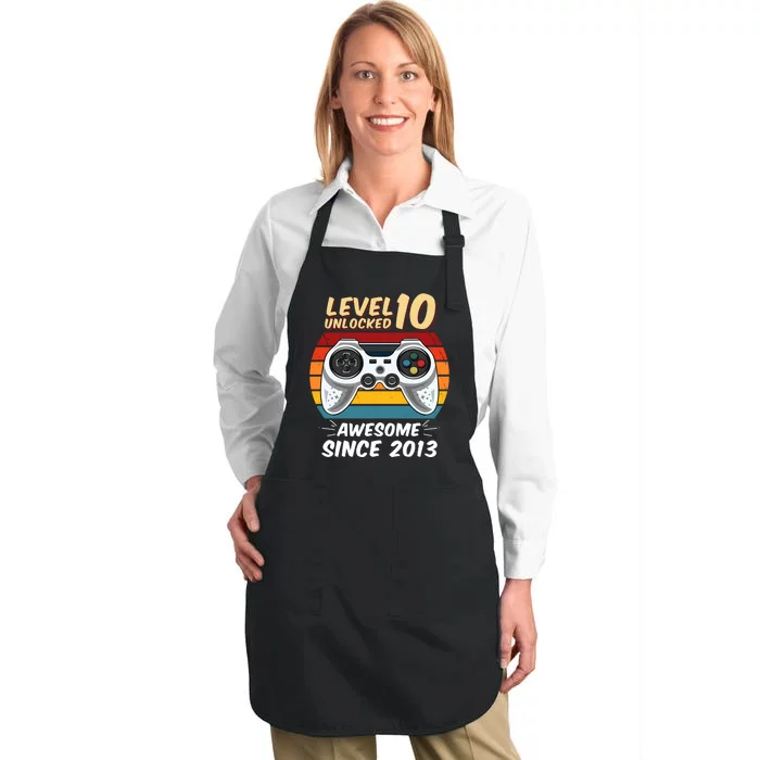 Level 10 Unlock Awesome Since 2013 Full-Length Apron With Pocket