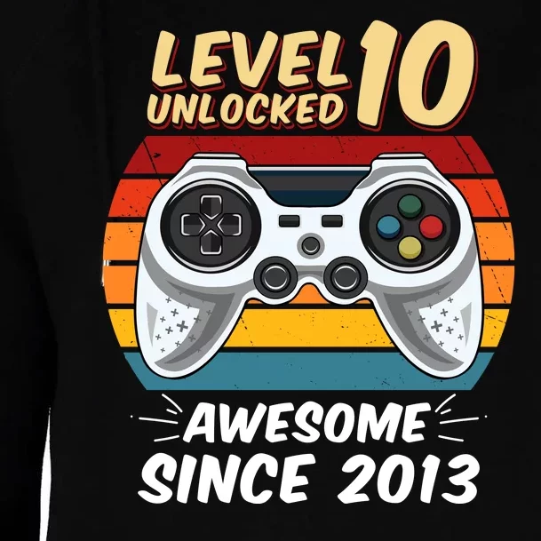 Level 10 Unlock Awesome Since 2013 Womens Funnel Neck Pullover Hood