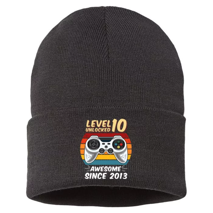 Level 10 Unlock Awesome Since 2013 Sustainable Knit Beanie