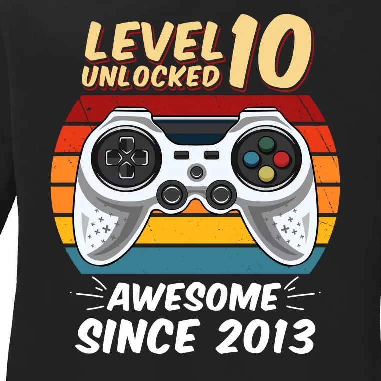 Level 10 Unlock Awesome Since 2013 Ladies Long Sleeve Shirt