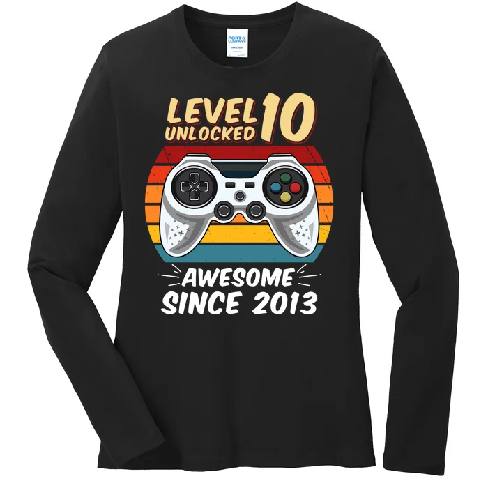 Level 10 Unlock Awesome Since 2013 Ladies Long Sleeve Shirt