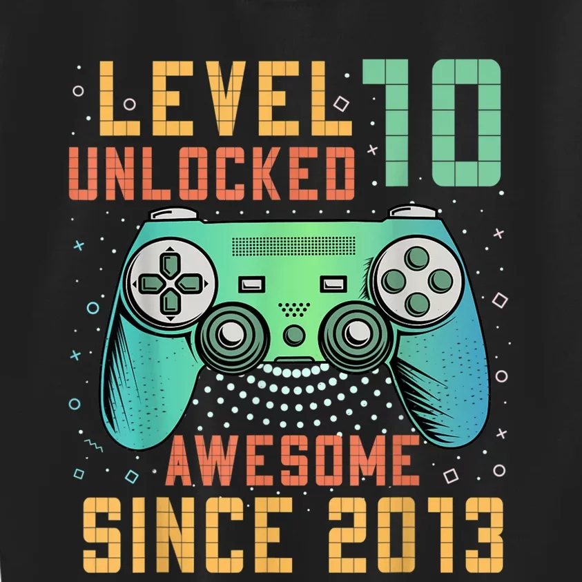 Level 10 Unlocked 10th Birthday 10 Year Old Boy Gamer Bday Kids Sweatshirt