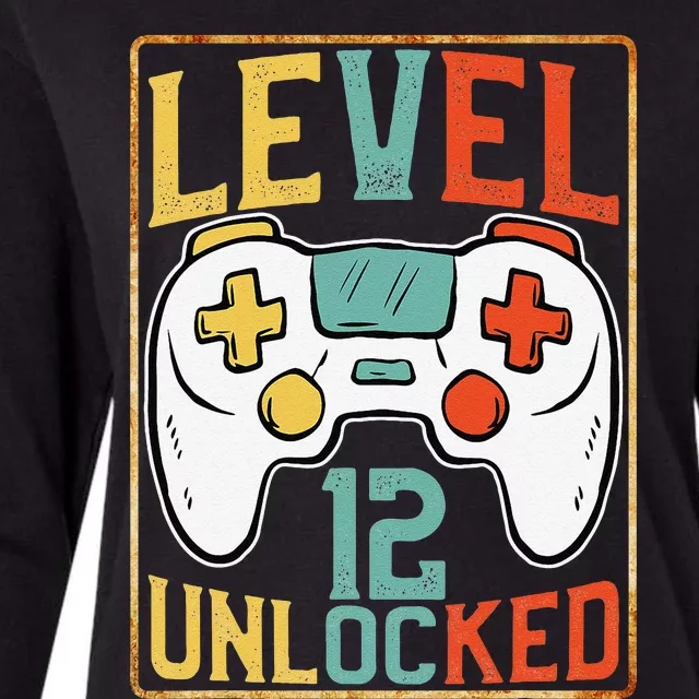 Level 12 Unlocked 12th Birthday Video Games Lover Gamer Womens Cotton Relaxed Long Sleeve T-Shirt