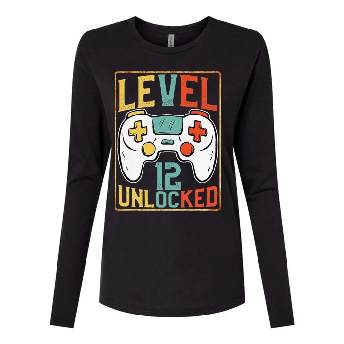 Level 12 Unlocked 12th Birthday Video Games Lover Gamer Womens Cotton Relaxed Long Sleeve T-Shirt