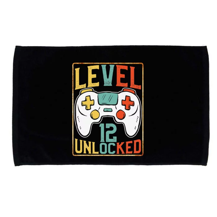 Level 12 Unlocked 12th Birthday Video Games Lover Gamer Microfiber Hand Towel