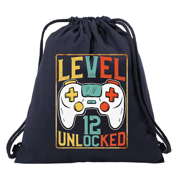 Level 12 Unlocked 12th Birthday Video Games Lover Gamer Drawstring Bag