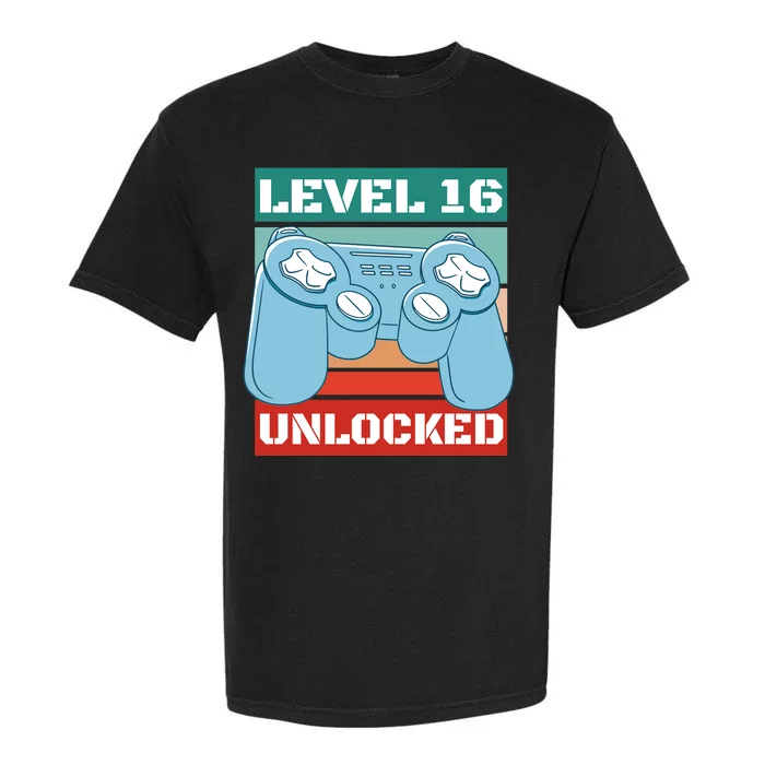 Level 16 Unlocked Gaming Retro Garment-Dyed Heavyweight T-Shirt