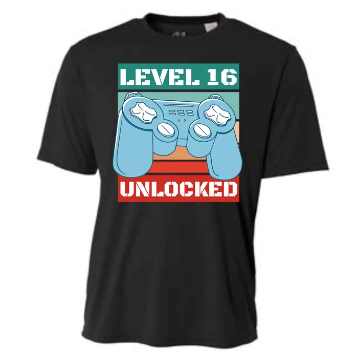 Level 16 Unlocked Gaming Retro Cooling Performance Crew T-Shirt