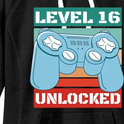 Level 16 Unlocked Gaming Retro Women's Fleece Hoodie