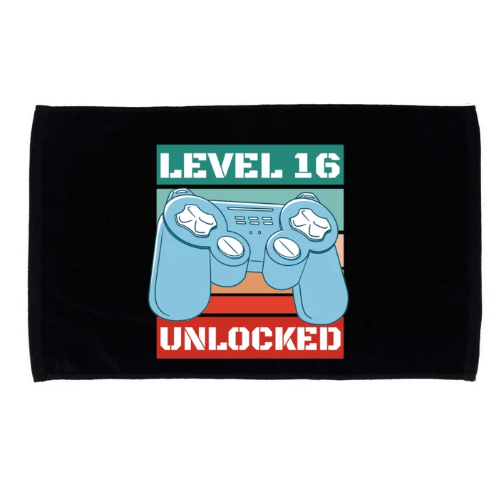 Level 16 Unlocked Gaming Retro Microfiber Hand Towel