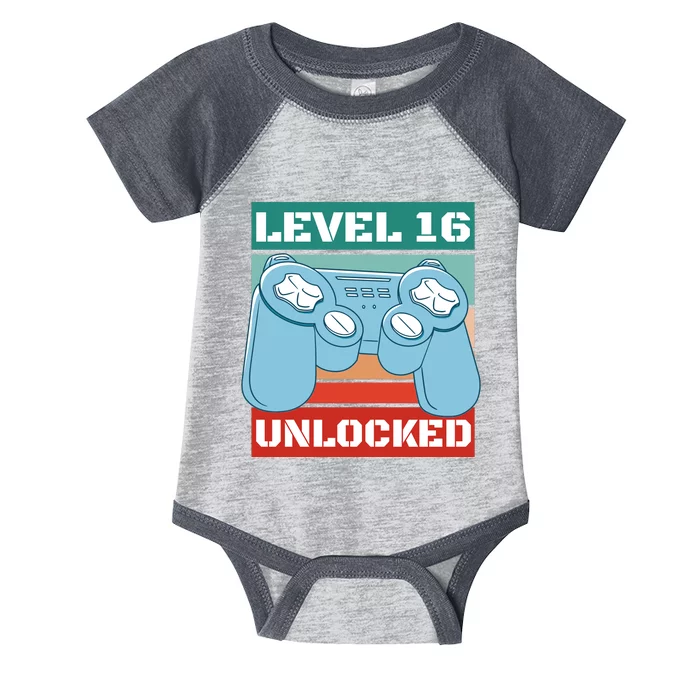 Level 16 Unlocked Gaming Retro Infant Baby Jersey Bodysuit