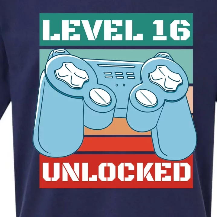 Level 16 Unlocked Gaming Retro Sueded Cloud Jersey T-Shirt