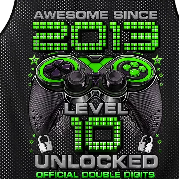 Level 10 Unlocked Awesome Since 2013 10th Birthday Gaming Mesh Reversible Basketball Jersey Tank