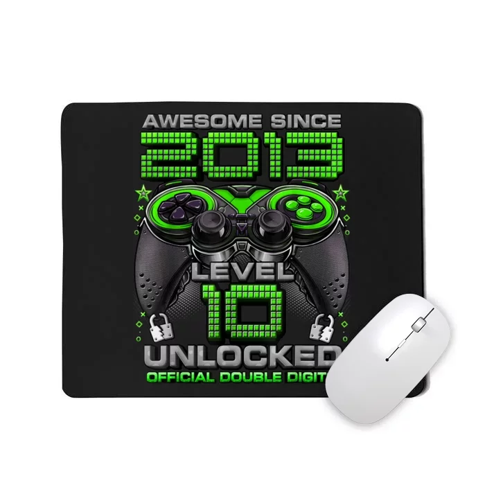 Level 10 Unlocked Awesome Since 2013 10th Birthday Gaming Mousepad