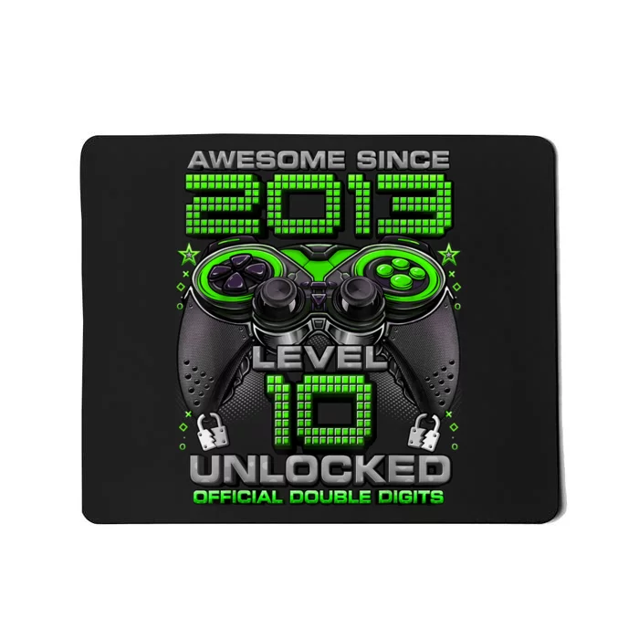 Level 10 Unlocked Awesome Since 2013 10th Birthday Gaming Mousepad