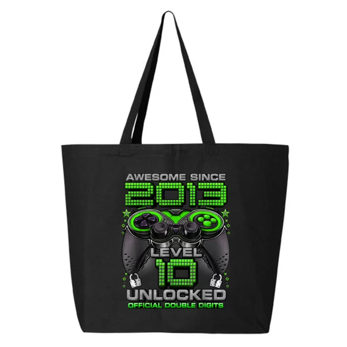 Level 10 Unlocked Awesome Since 2013 10th Birthday Gaming 25L Jumbo Tote