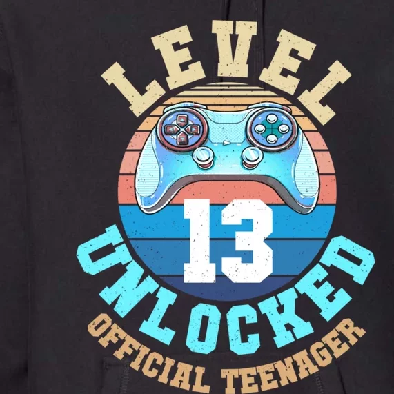 Level 13 Unlocked Video Game 13th Birthday Premium Hoodie