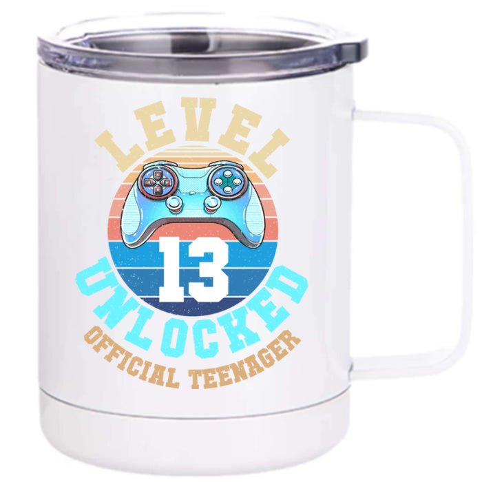 Level 13 Unlocked Video Game 13th Birthday Front & Back 12oz Stainless Steel Tumbler Cup