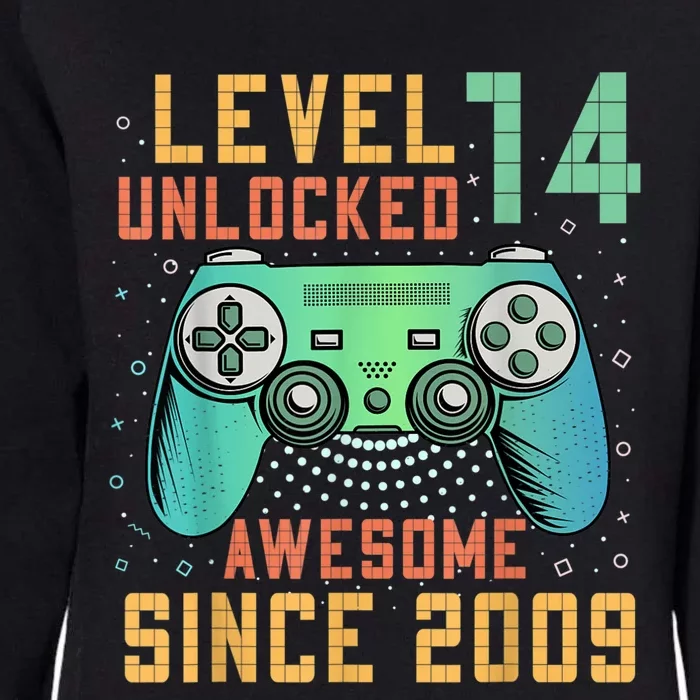 Level 14 Unlocked 14th Birthday 14 Year Old Boy Gamer Bday Womens California Wash Sweatshirt