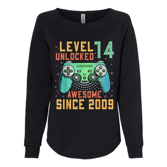 Level 14 Unlocked 14th Birthday 14 Year Old Boy Gamer Bday Womens California Wash Sweatshirt