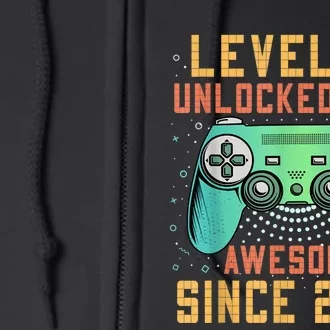 Level 14 Unlocked 14th Birthday 14 Year Old Boy Gamer Bday Full Zip Hoodie