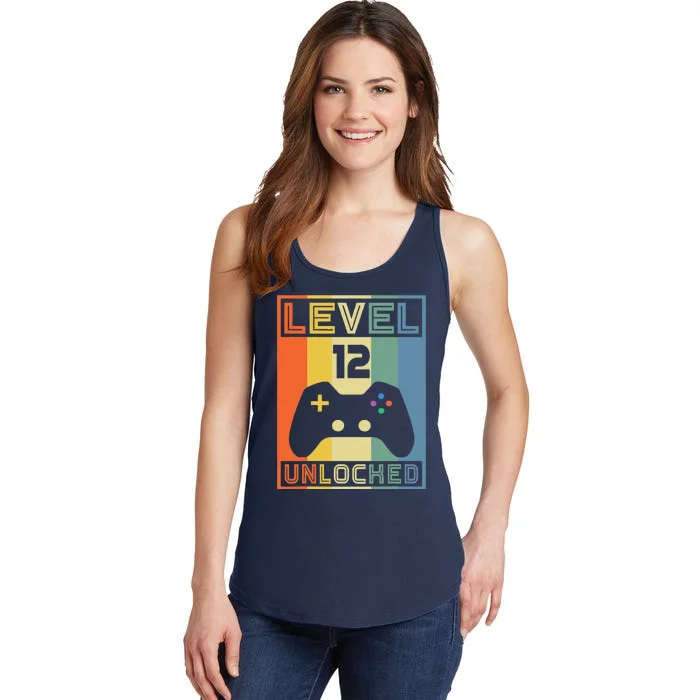 Level 12 Unlocked Video Gamer 12th Birthday Gaming Gift Ladies Essential Tank