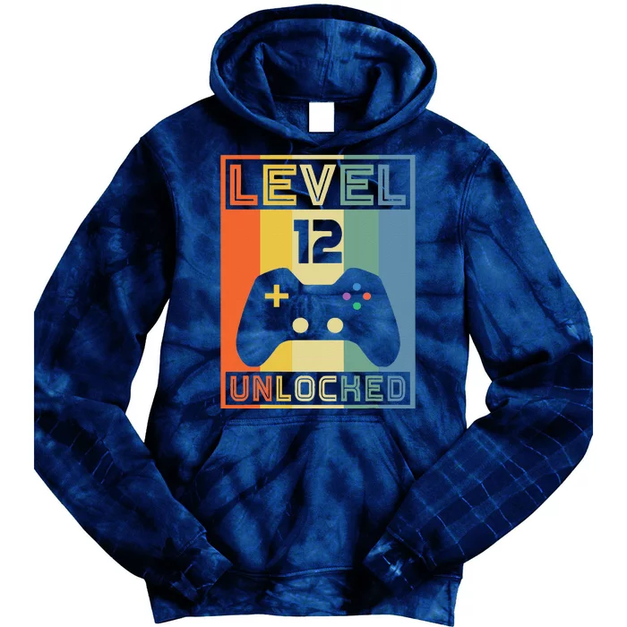 Level 12 Unlocked Video Gamer 12th Birthday Gaming Gift Tie Dye Hoodie