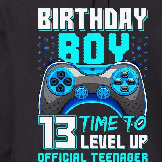 Level 13 Unlocked Video Game 13th Birthday Teenager Premium Hoodie