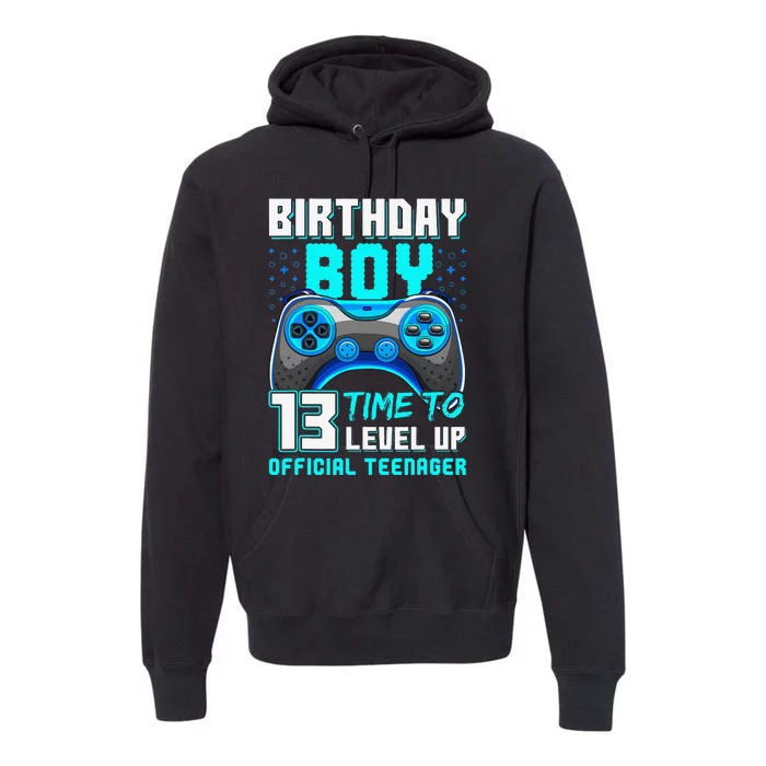 Level 13 Unlocked Video Game 13th Birthday Teenager Premium Hoodie